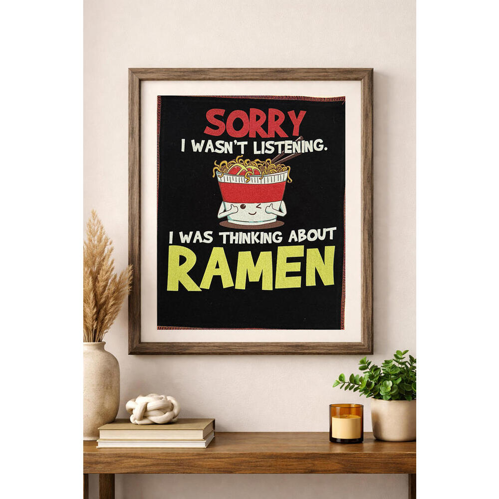 two face threads funny ramen biggie patch custom wall art decor upcycled 13x16